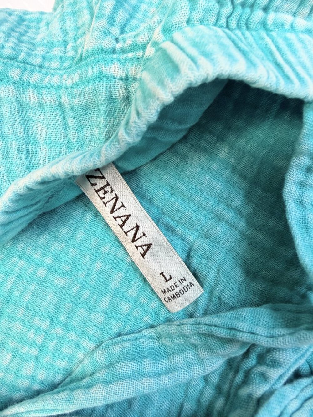 Zenana NWT Gauze Romper Tie Strap Turquoise Boho Summer Beach Shortalls Large - Picture 6 of 6
